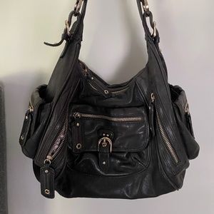 Junior Drake Black Leather Handbag